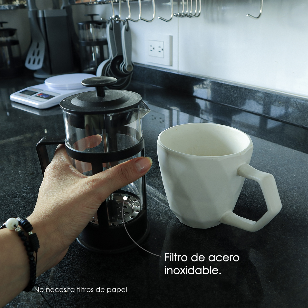 6 Cafeteras Individiales Prensa Francesa 350ml De Vidrio