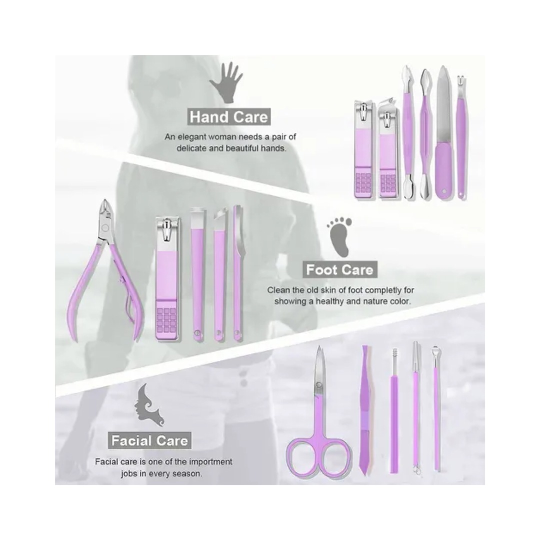 Kit De Herramientas De Manicura Para Cortaúñas Portátil 16pc