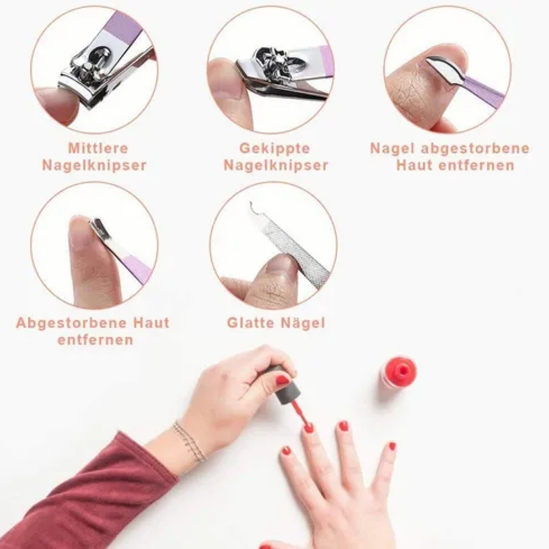 Kit De Herramientas De Manicura Para Cortaúñas Portátil 16pc