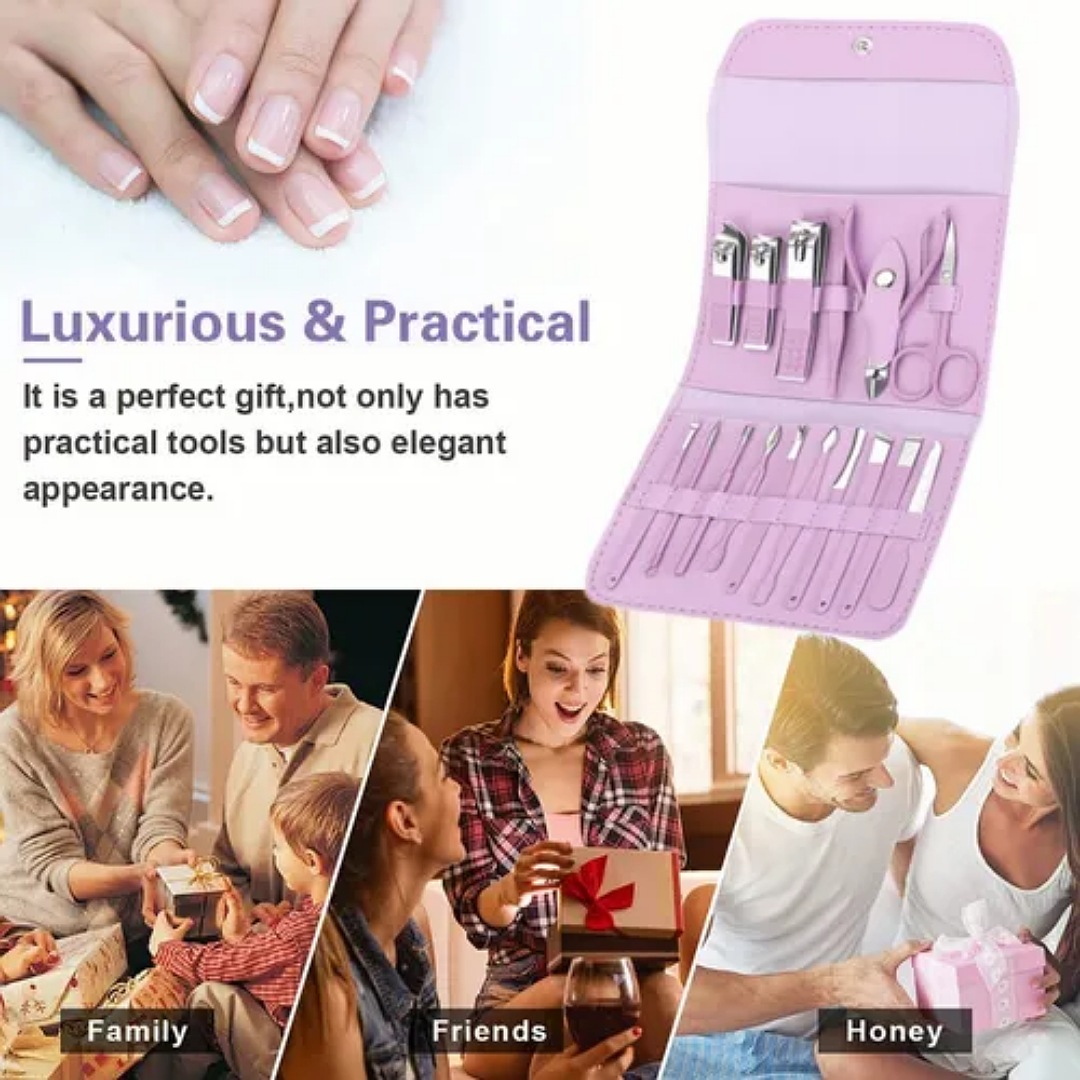 Kit De Herramientas De Manicura Para Cortaúñas Portátil 16pc