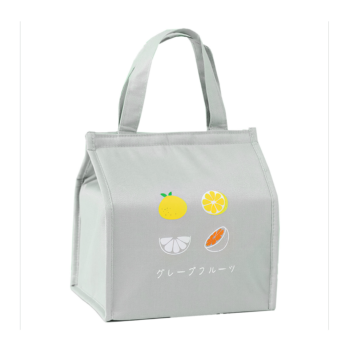 Bolsa térmica para comida tipo lonchera bolsa de almuerzo portátil (Gris con limones)