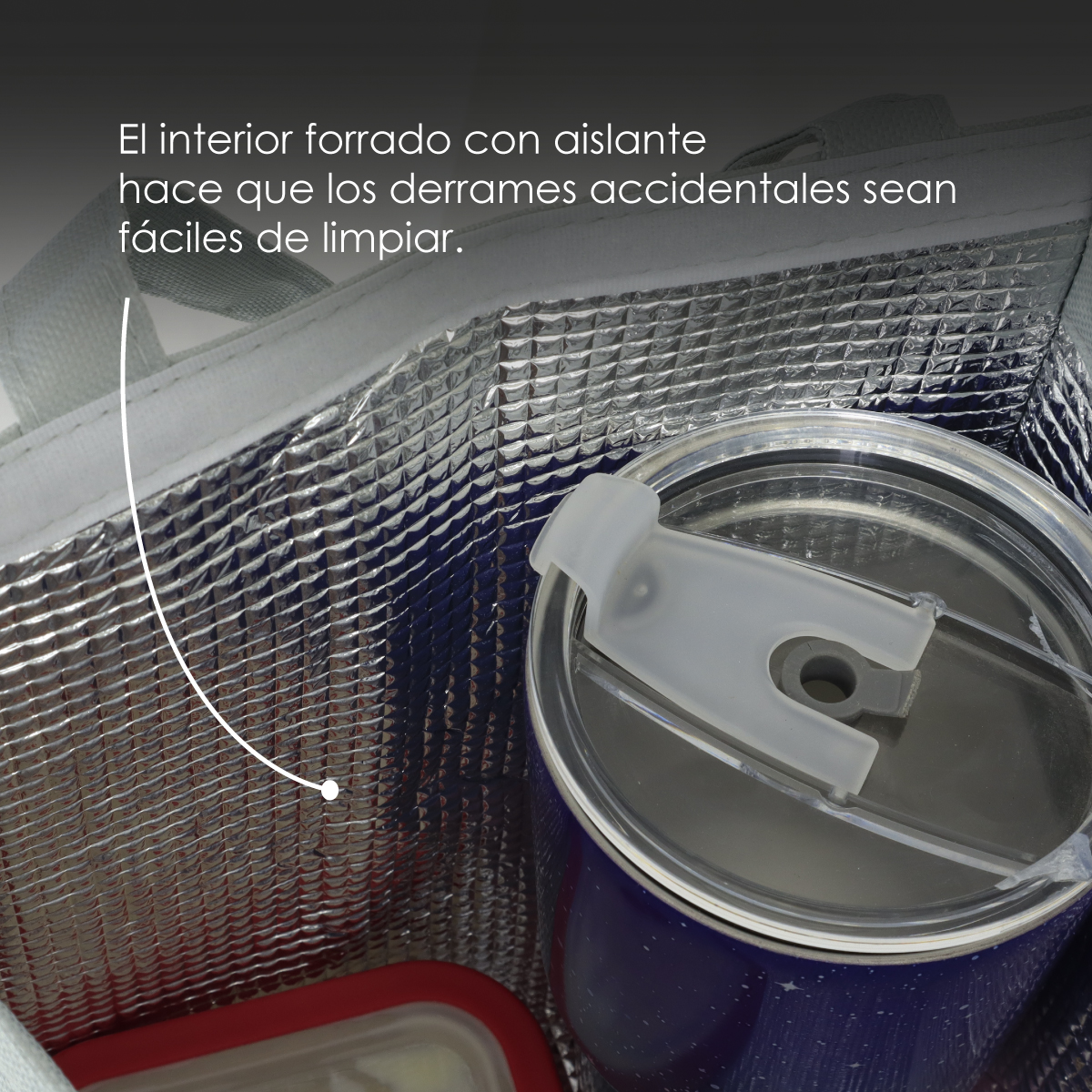 Bolsa térmica para comida tipo lonchera bolsa de almuerzo portátil (Gris con limones)