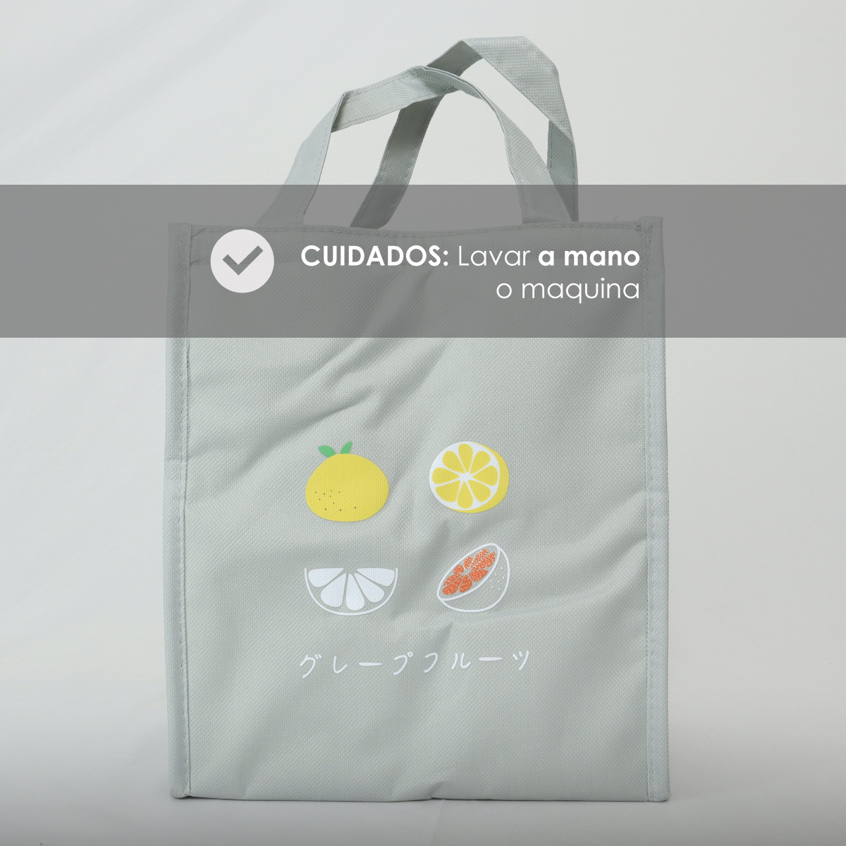 Bolsa térmica para comida tipo lonchera bolsa de almuerzo portátil (Gris con limones)