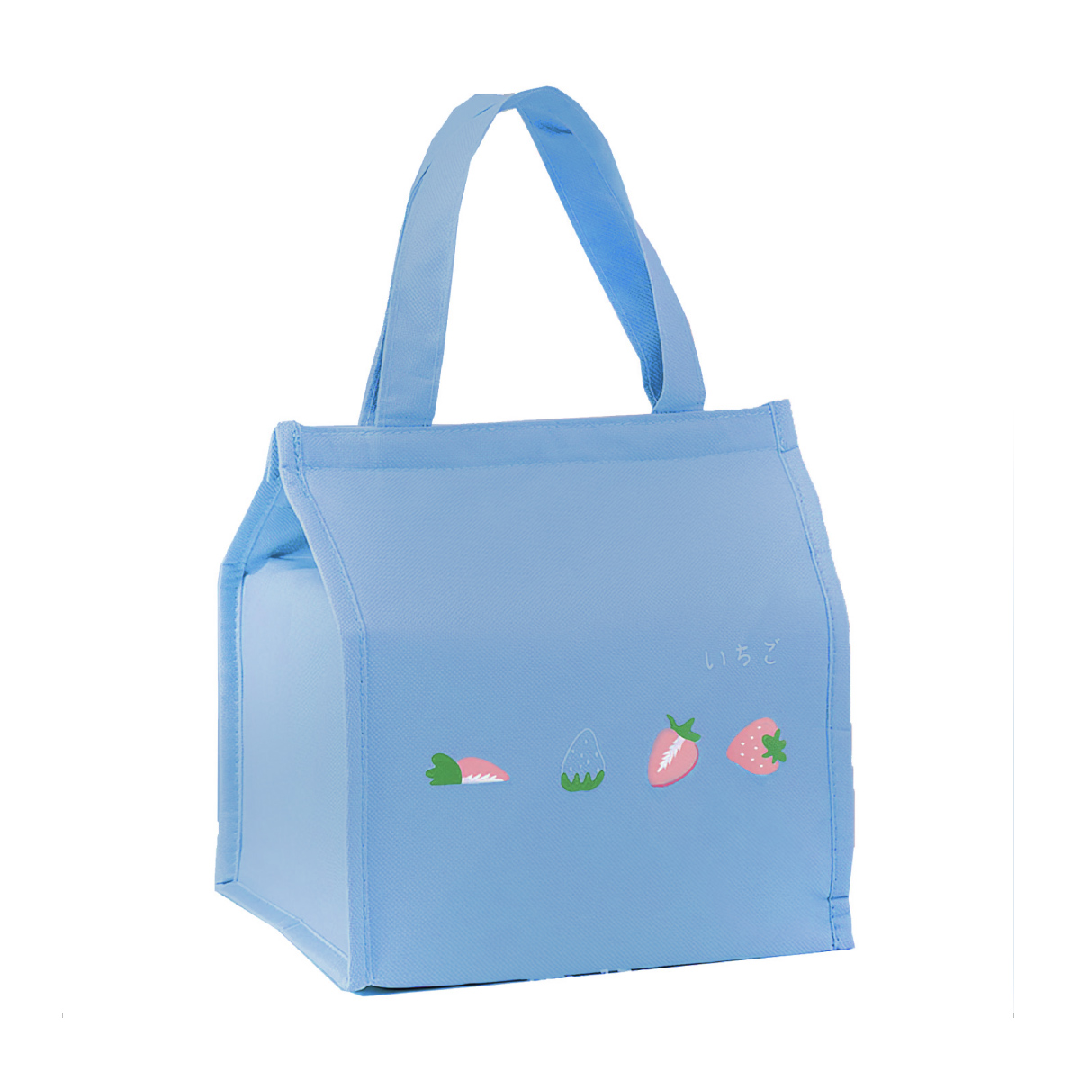 Bolsa Térmica Lonchera De Almuerzo, Lunch Bag Multiusos (Azul con fresas)