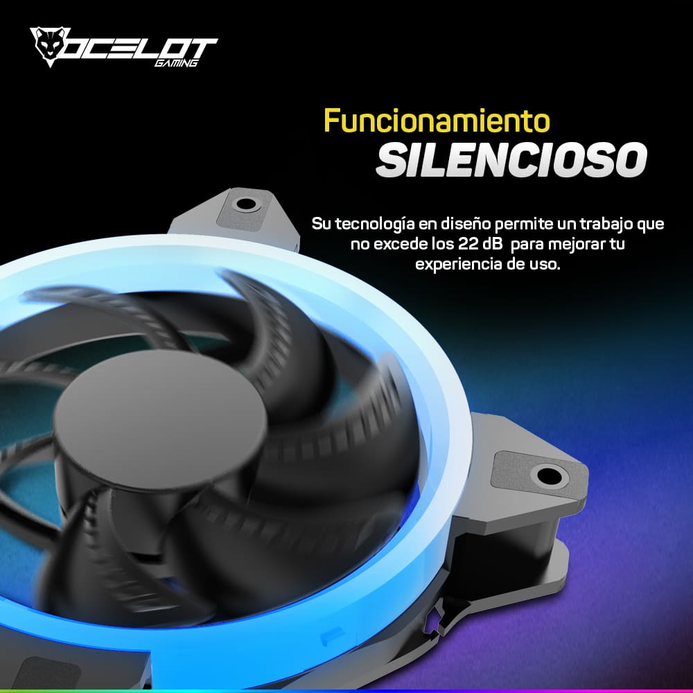 Kit de 10 Ventiladores Gamer de 120mm RGB para Gabinete + Controlador + Control Remoto, Ocelot OGPF01