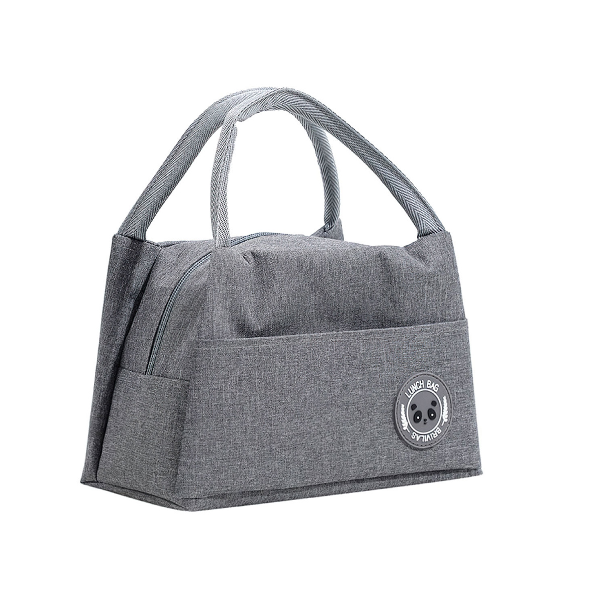 Bolsa Térmica, Lonchera De Almuerzo Portátil, Bolsa Frontal (Gris)