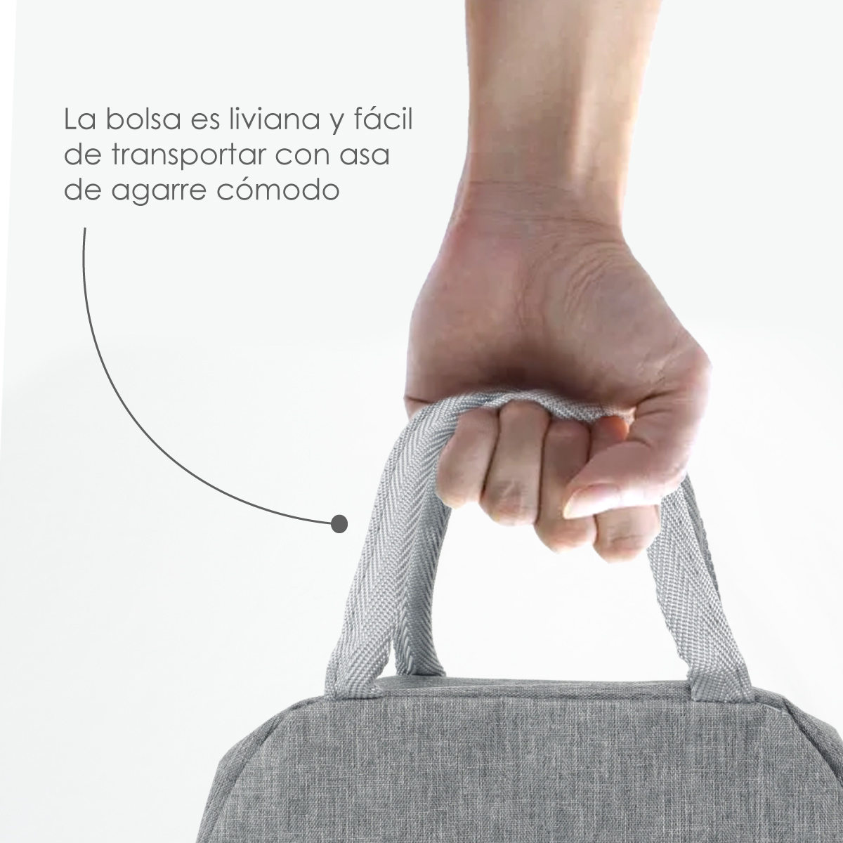 Bolsa Térmica, Lonchera De Almuerzo Portátil, Bolsa Frontal (Gris)