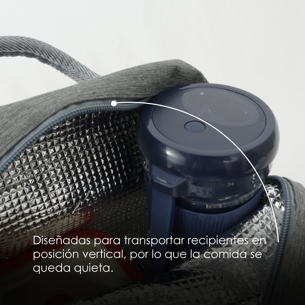 Bolsa Térmica, Lonchera De Almuerzo Portátil, Bolsa Frontal (Gris)
