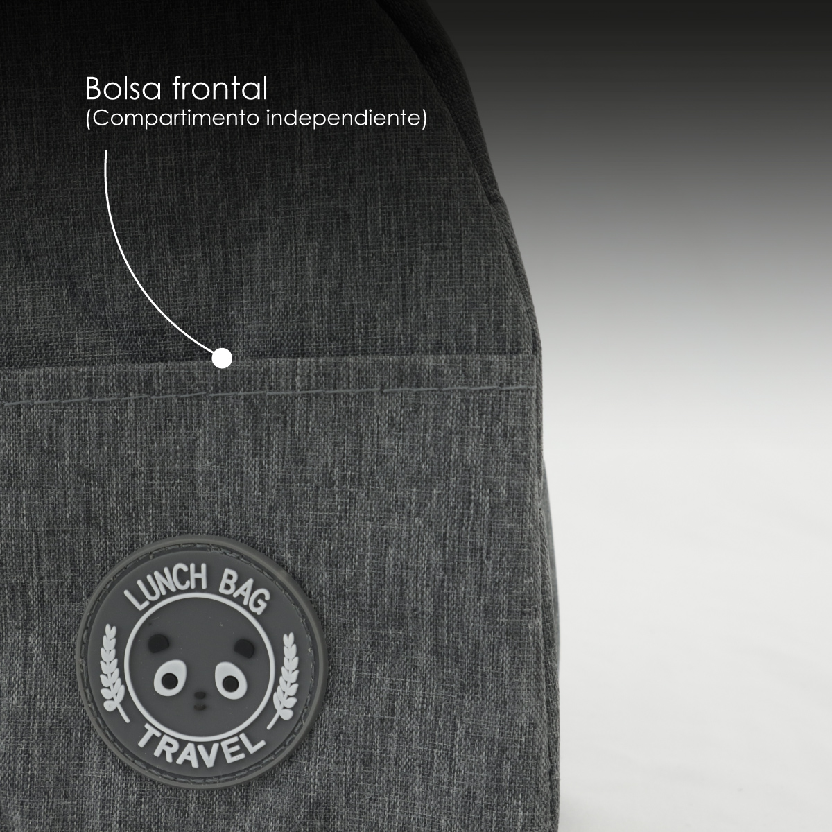 Bolsa Térmica, Lonchera De Almuerzo Portátil, Bolsa Frontal (Gris)