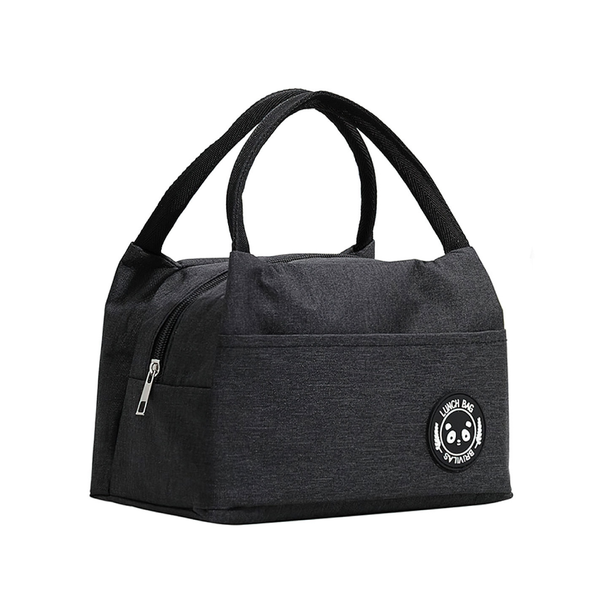 Bolsa Térmica, Lonchera De Almuerzo Portátil, Bolsa Frontal (Negro)