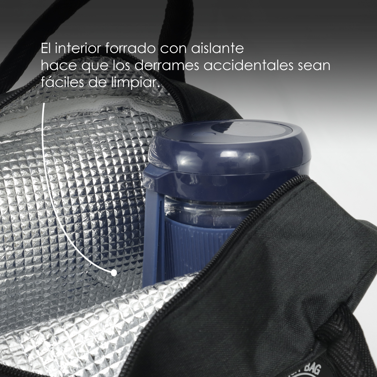 Bolsa Térmica, Lonchera De Almuerzo Portátil, Bolsa Frontal (Negro)