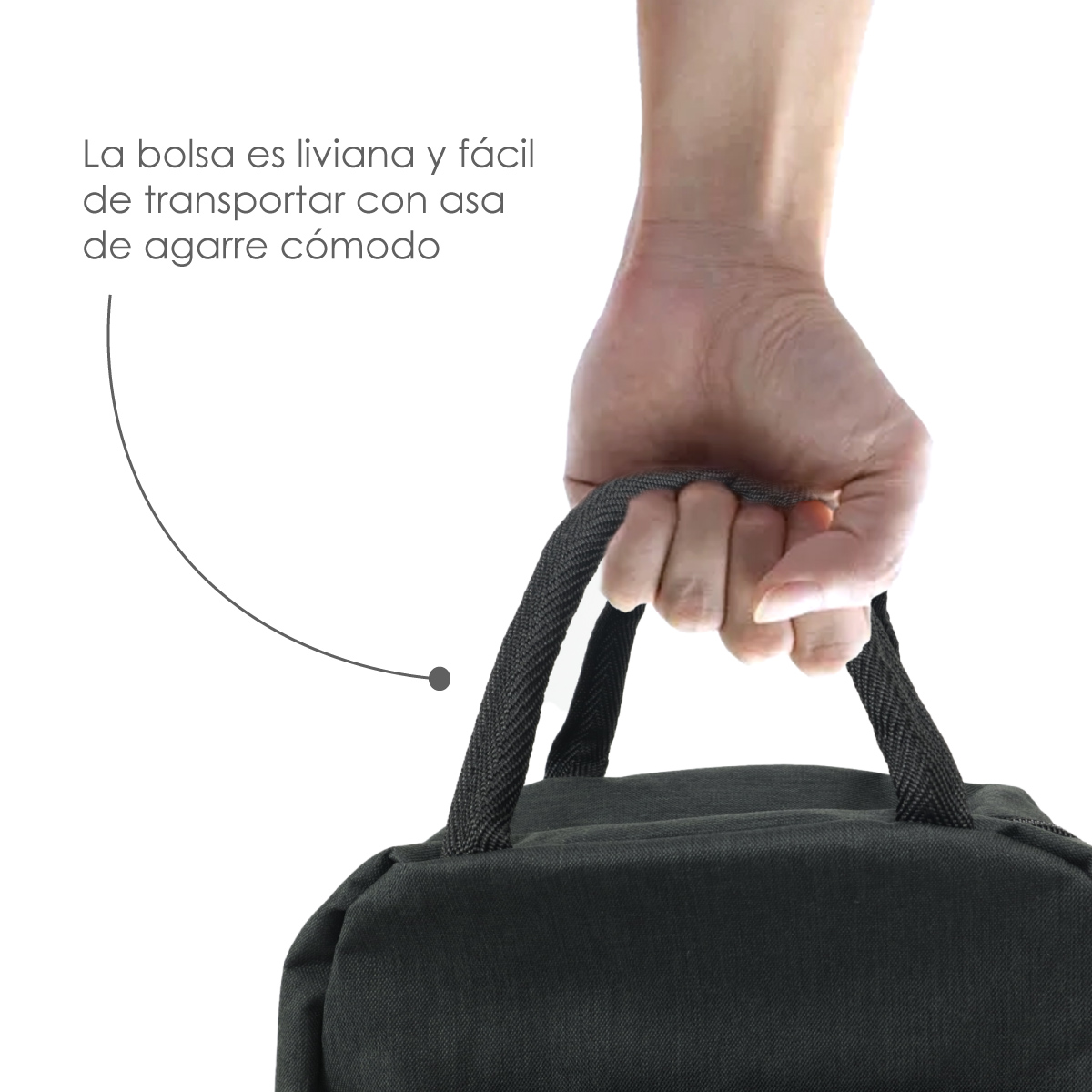 Bolsa Térmica, Lonchera De Almuerzo Portátil, Bolsa Frontal (Negro)