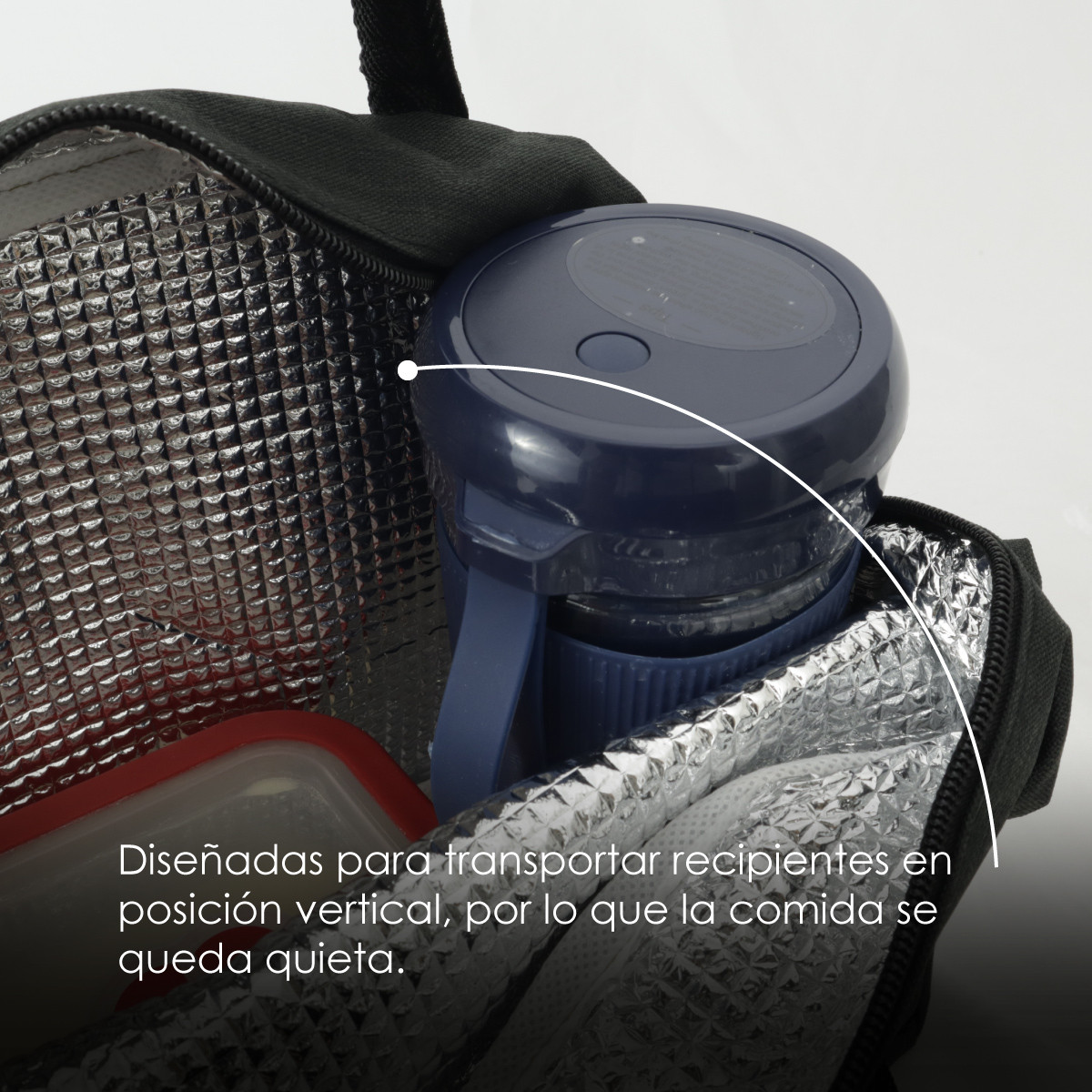 Bolsa Térmica, Lonchera De Almuerzo Portátil, Bolsa Frontal (Negro)