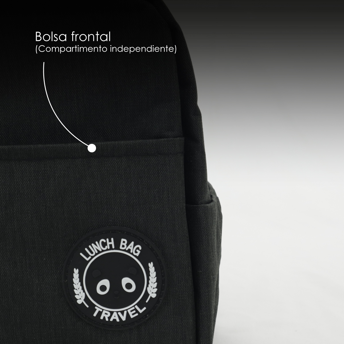 Bolsa Térmica, Lonchera De Almuerzo Portátil, Bolsa Frontal (Negro)