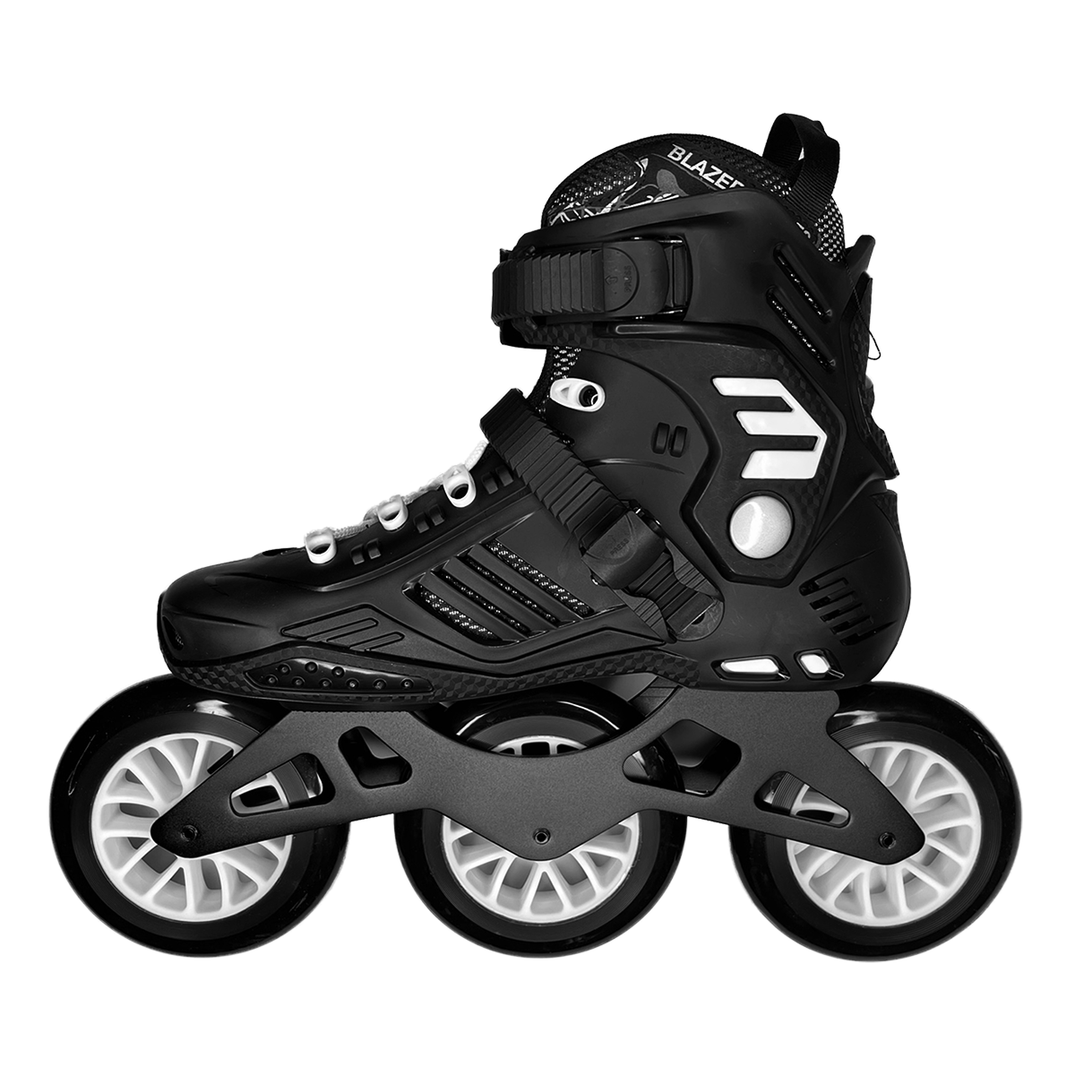 Patines de Velocidad Blanco con Negro 3 Ruedas