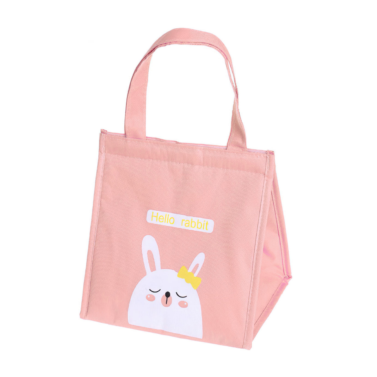Bolsa De Almuerzo, Lonchera Térmica De Tela Oxford Portátil (Rosa conejo)