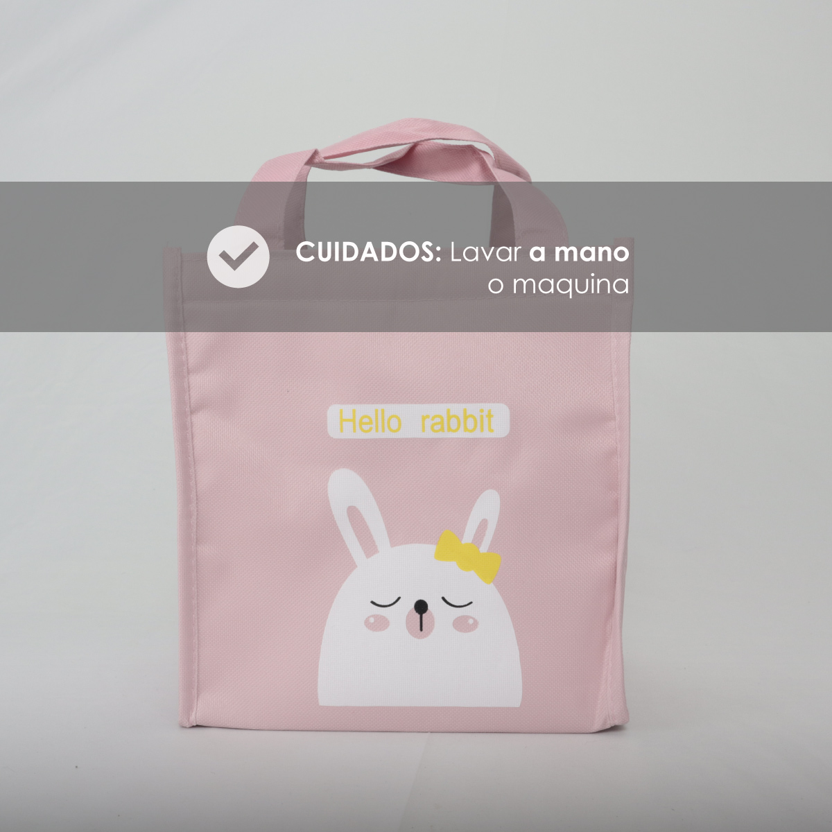 Bolsa De Almuerzo, Lonchera Térmica De Tela Oxford Portátil (Rosa conejo)