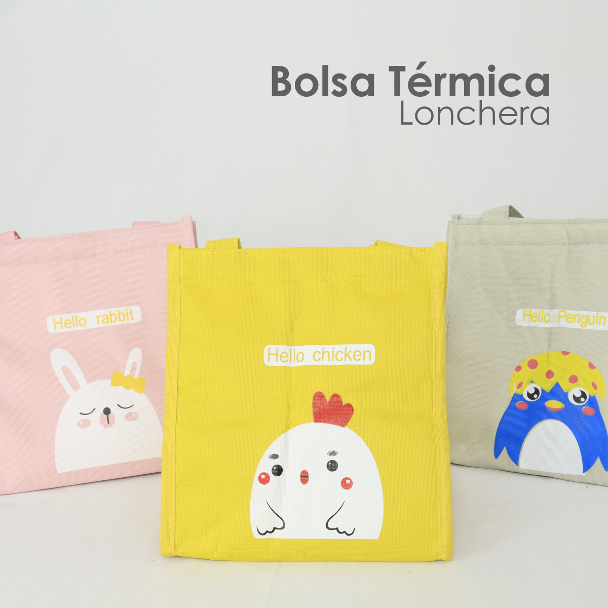 Bolsa De Almuerzo, Lonchera Térmica De Tela Oxford Portátil (Amarillo pollito)