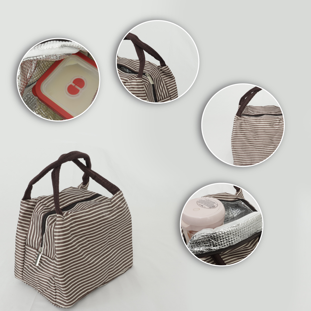 Bolsa térmica de comida tipo lonchera bolsa de almuerzo portátil gran capacidad