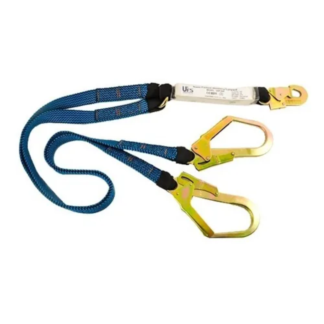 Línea De Vida Banda Plana Doble brazo Gancho acero Ufs Usp-866