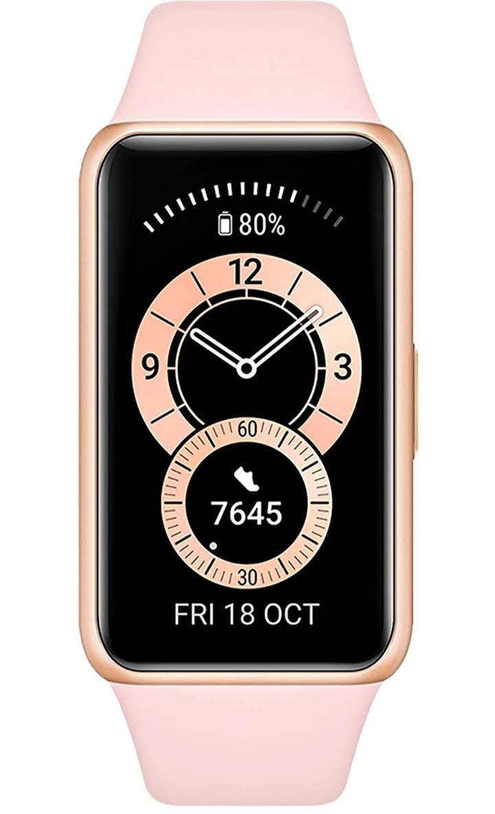 HUAWEI Band 6- Banda Inteligente, Pantalla FullView 1.47", Monitoreo de SpO2, Monitor de Ritmo y Sueño, 2 semanas de Batería- Rosa