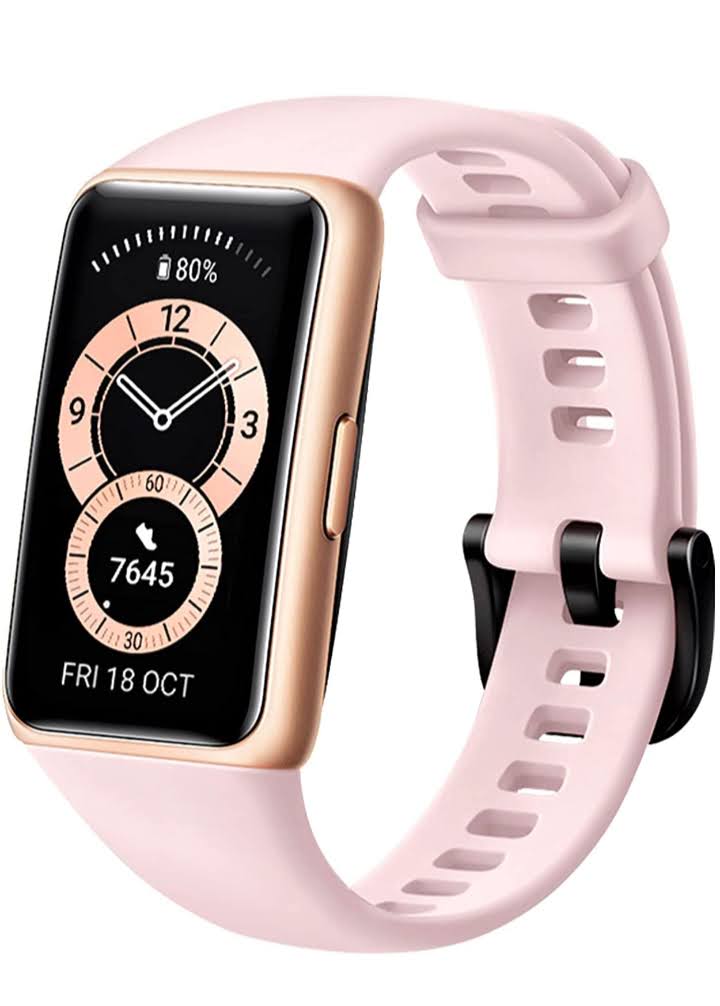 HUAWEI Band 6- Banda Inteligente, Pantalla FullView 1.47", Monitoreo de SpO2, Monitor de Ritmo y Sueño, 2 semanas de Batería- Rosa