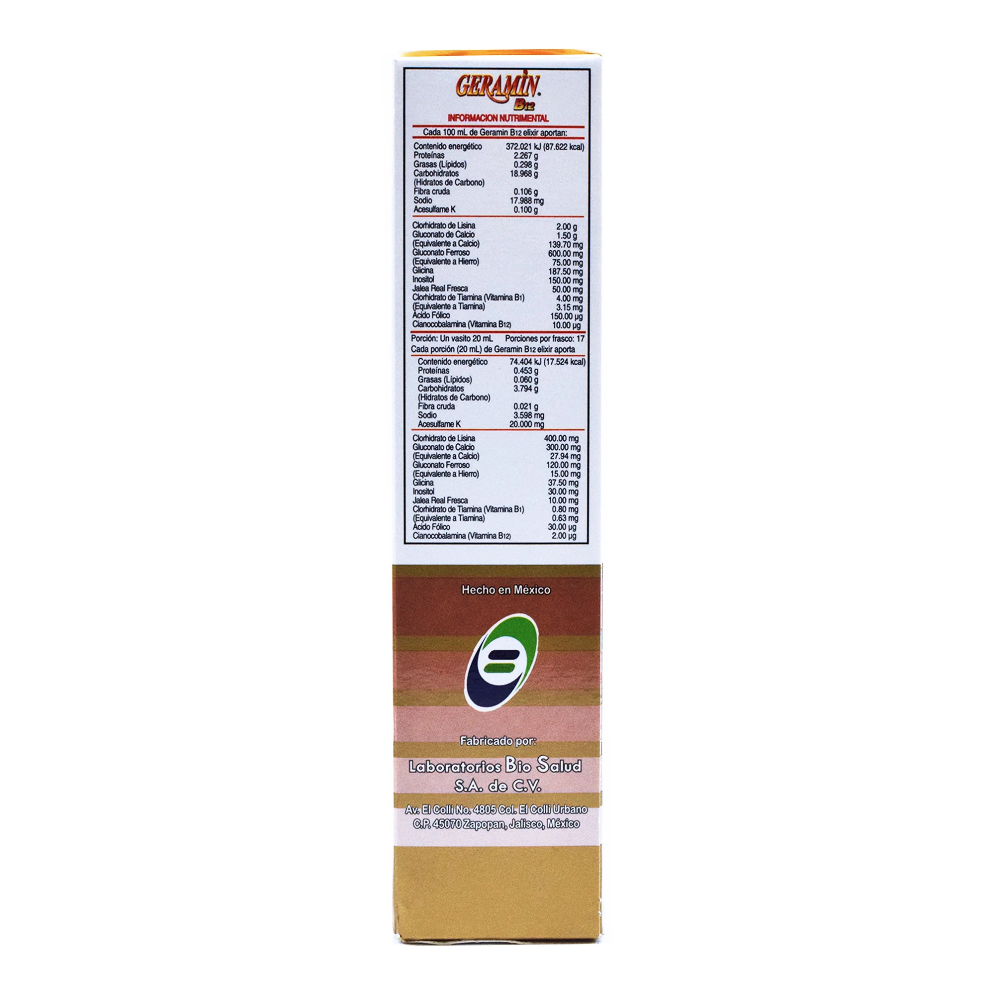 Geramin B12 Elixir, 340 ml, Jalea Real, Vitaminas y Minerales