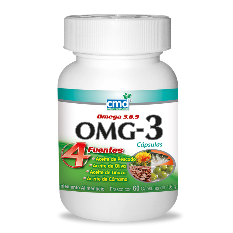 Omega 3 6 y 9 Cuatro Fuentes, 60 Capsulas, Aceite de Pescado, Oliva, Linaza
