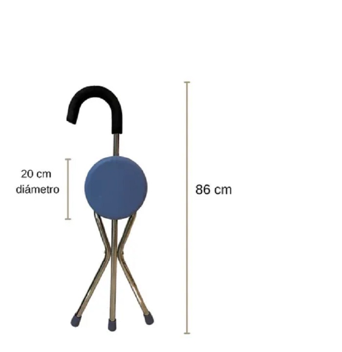 Bastón Con Asiento Plegable De 3 Apoyos