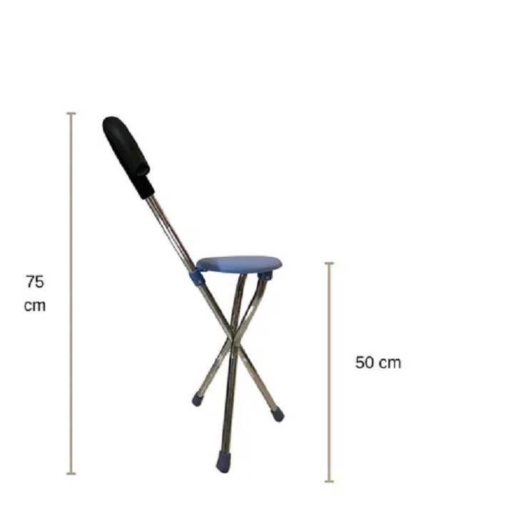Bastón Con Asiento Plegable De 3 Apoyos