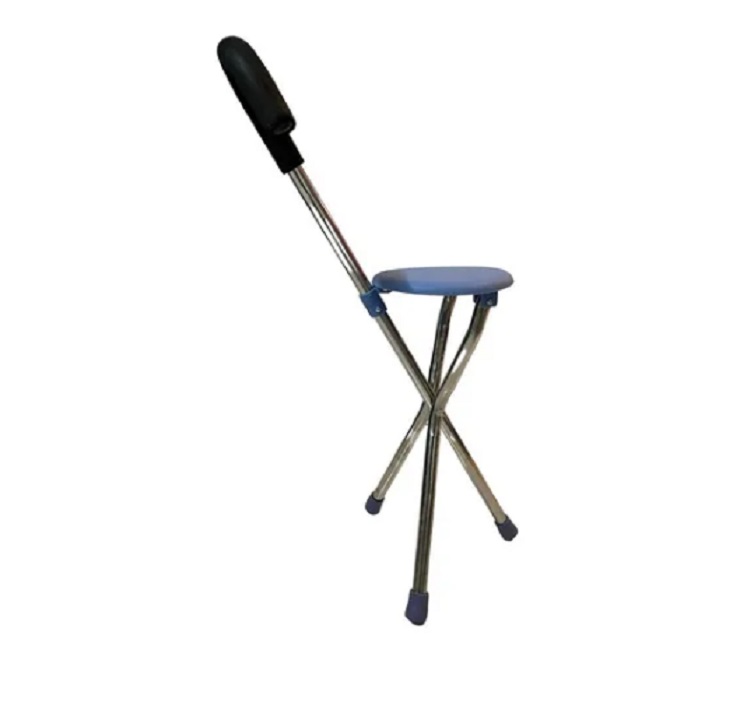 Bastón Con Asiento Plegable De 3 Apoyos