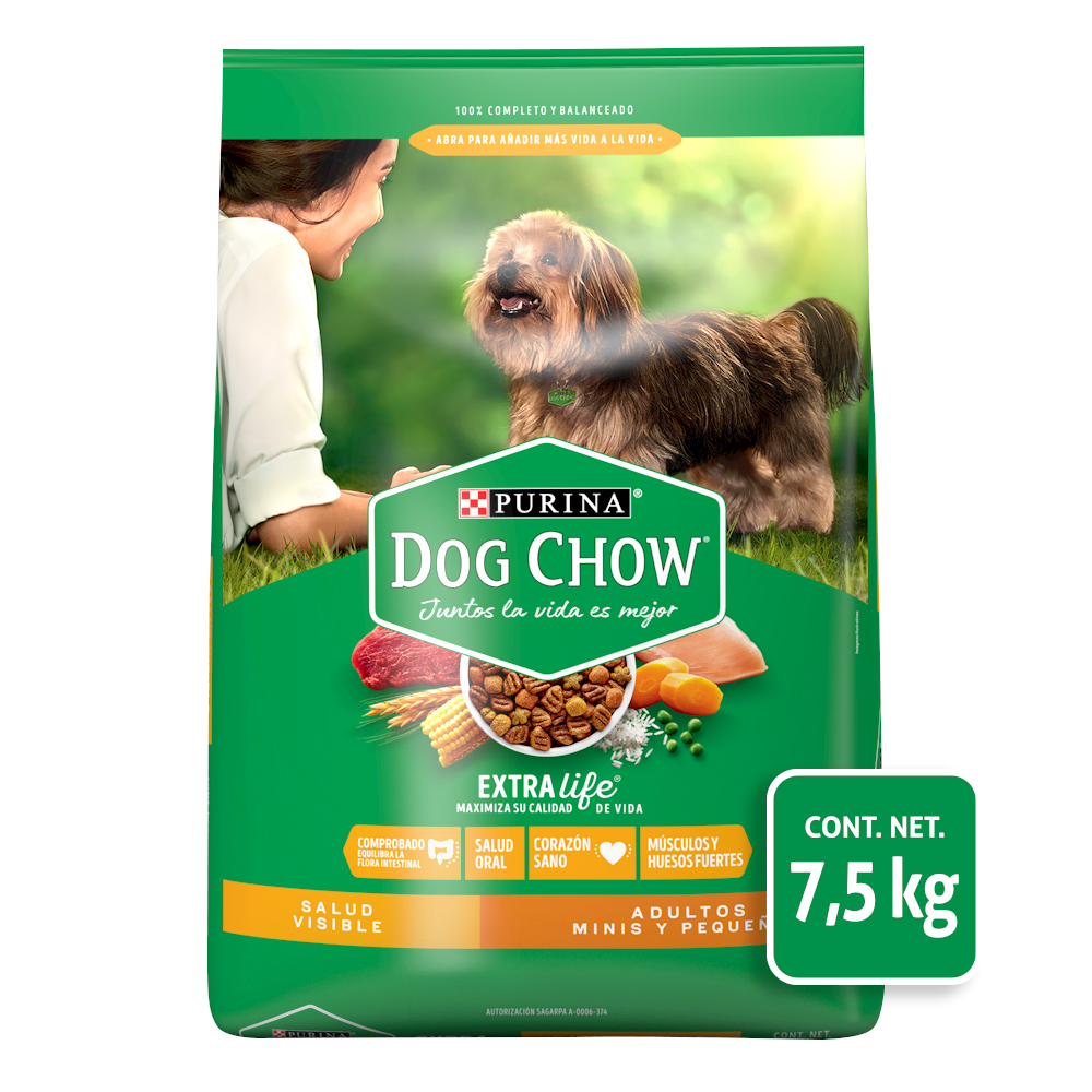 Dog Chow Alimento seco perros adultos minis y pequeños, bulto de 7.5kg