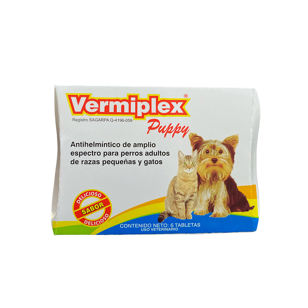 Vermiplex Puppy 6 tabletas Desparasitante Perros