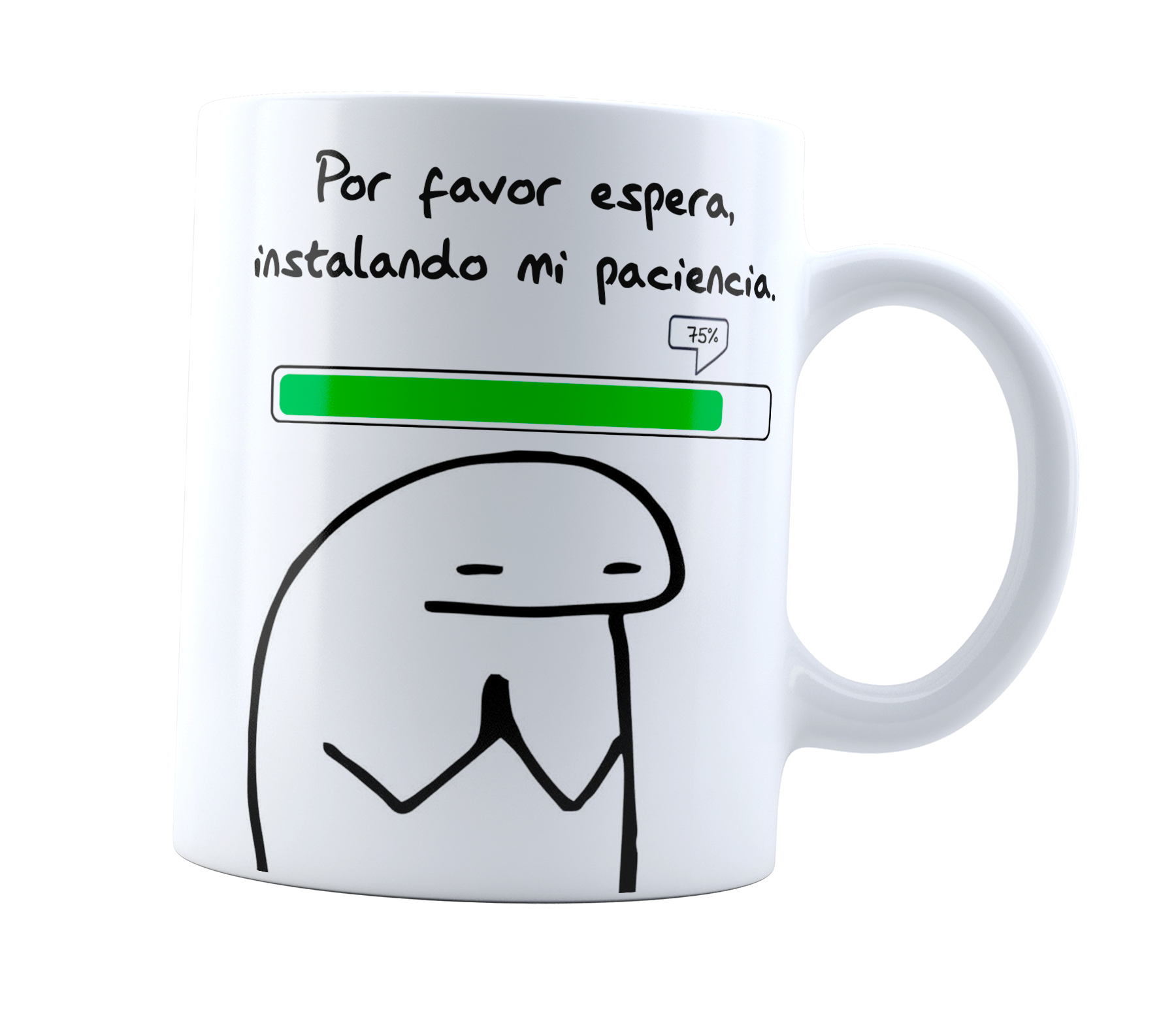 Taza Flork Cargando Paciencia Frase Meme Divertida