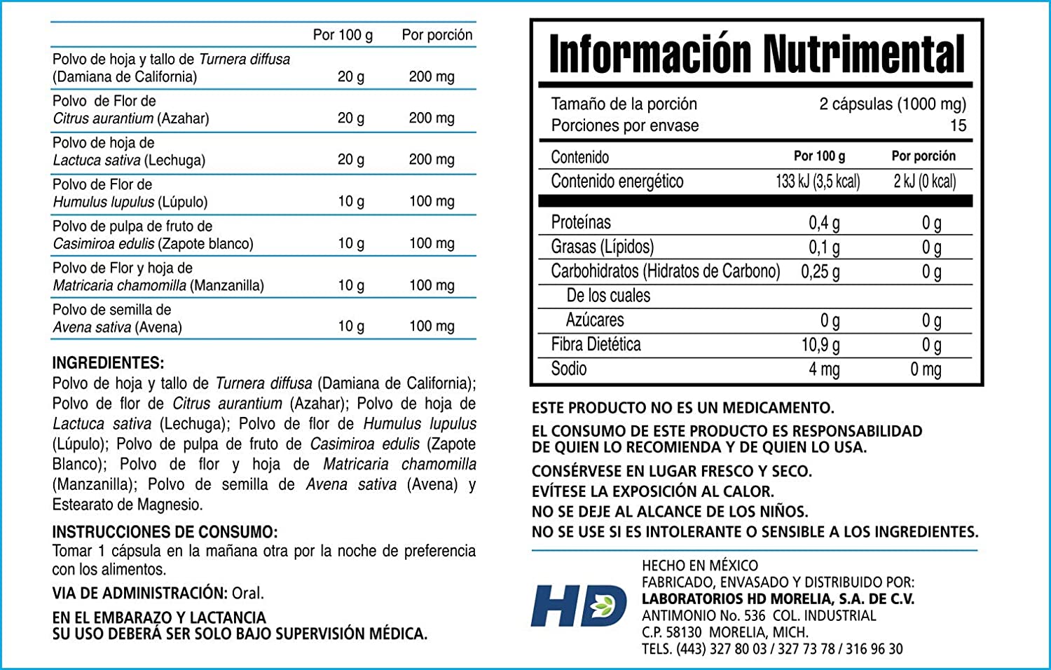Ktal X-3, 30 Capsulas 500 mg c/u, Auxiliar en el Insomnio, Inducto del Sueño