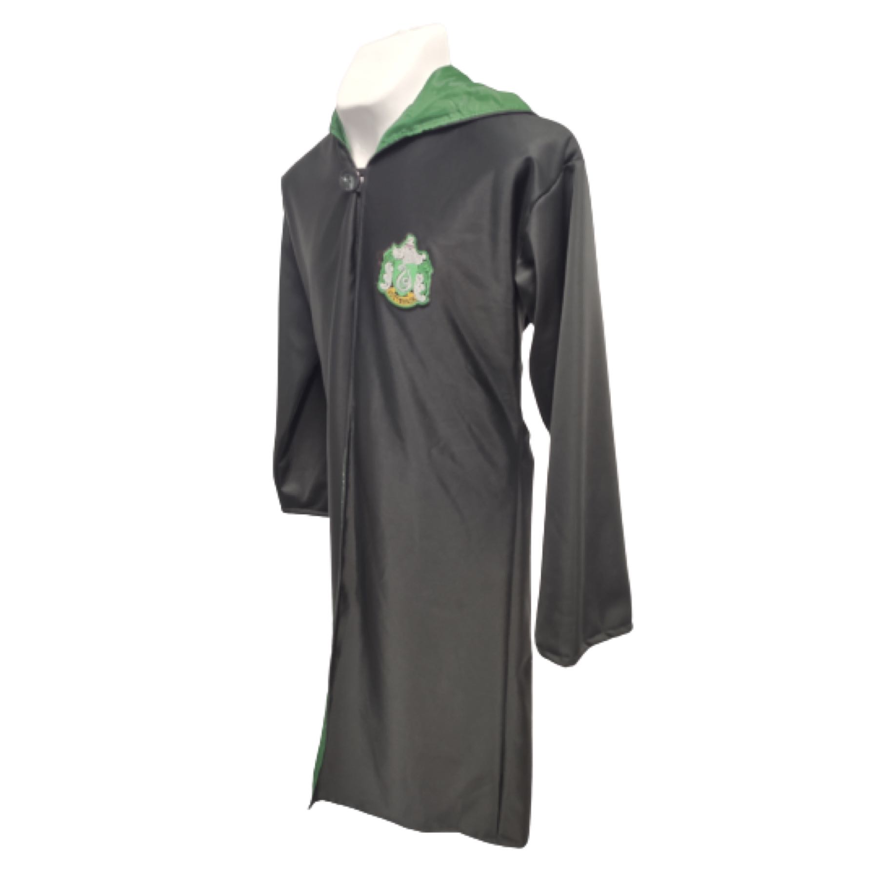 Cosplay Harry Potter Disfraz Combo Slytherin Adultos Capa Bata Abrigo Gabardina Unitalla y Varita Resina Bellatrix Lestrange