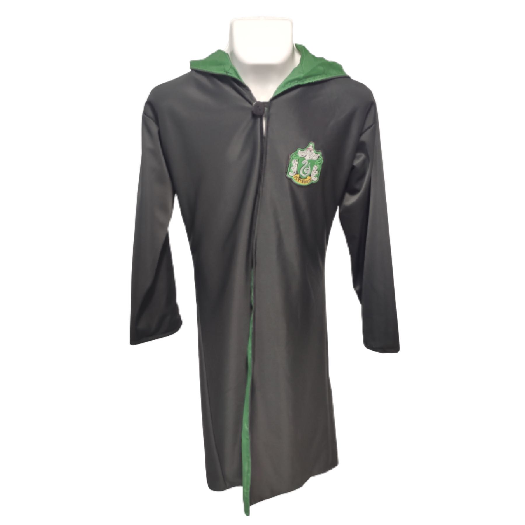 Cosplay Harry Potter Disfraz Combo Slytherin Adulto Capa Bata Abrigo Gabardina Unitalla y Varita Resina Tom Ryddle Lord Voldemort