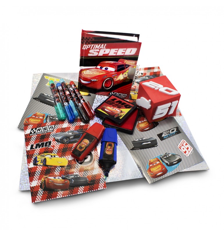 Mini libreta diario para niños Cars Pixar Disney con plumones