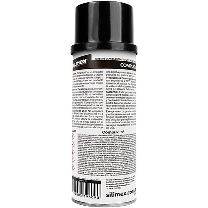 Limpiador Dielectrico De Circuitos Y Tarjetas Electronicas Silimex COMPUklin 454ml.