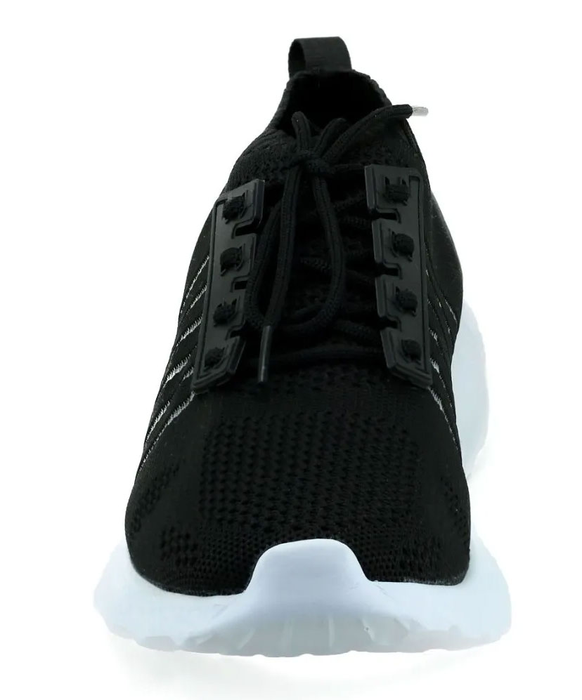 Tenis Ajustable Unisex Ultraligero Con Agujetas En Color Negro y Gris