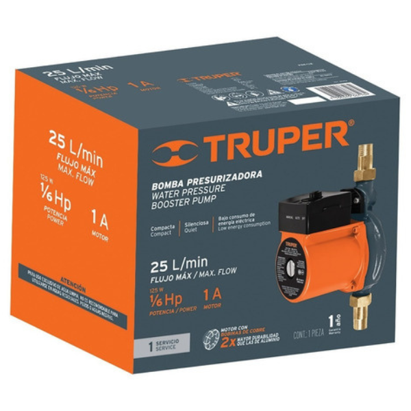 BOMBA PRESURIZADORA 25 L/min, 1/6 Hp TRUPER