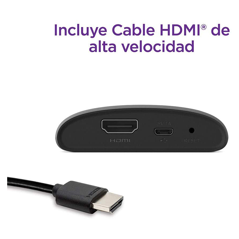ROKU Express Dispositivo de Streaming HD con Cable HDMI de Alta Velocidad y Control Remoto Simple