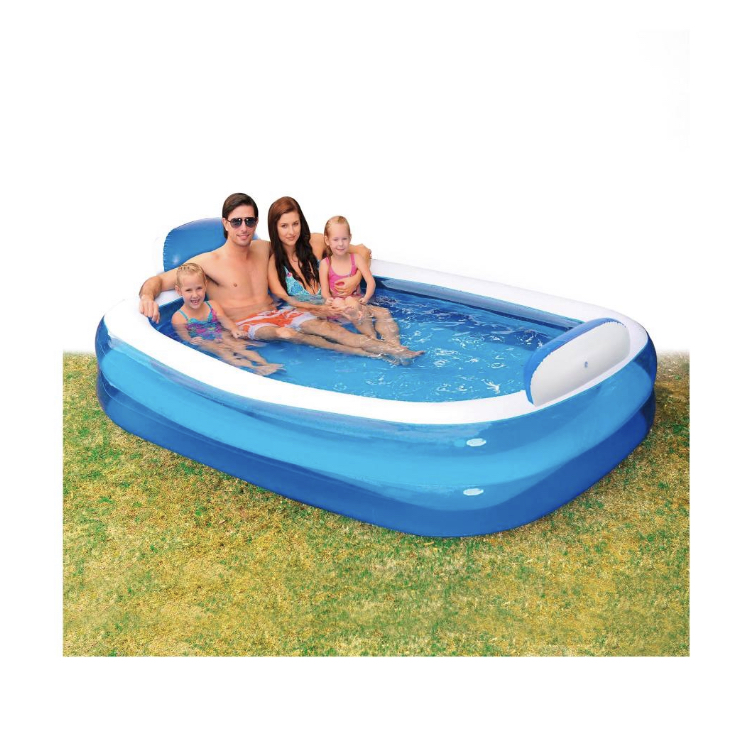 Alberca Inflable Familiar Azul Con Respaldos