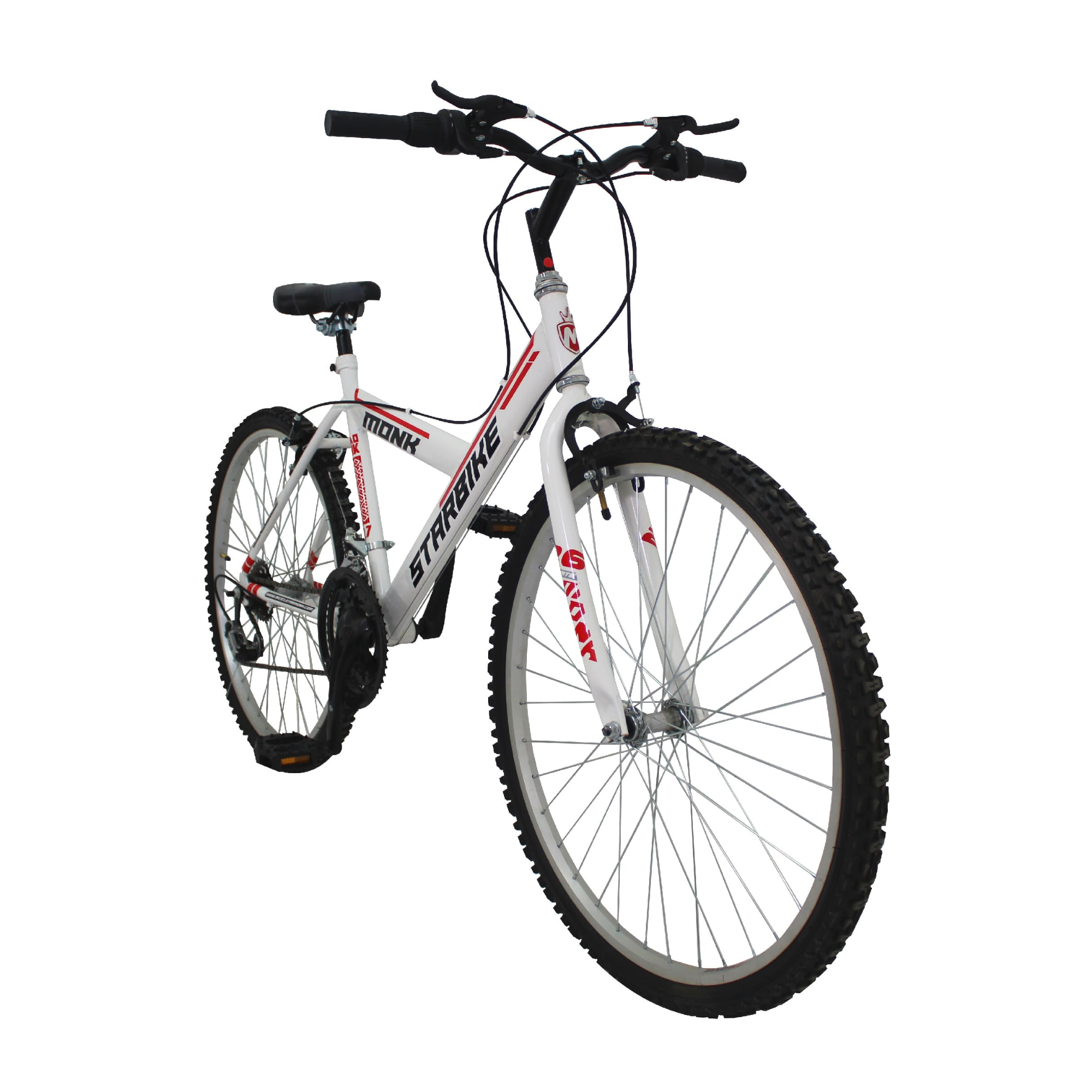 Bicicleta Montaña Rodada 26 18 Velocidades Monk StarBike 2.1 Blanco Rojo