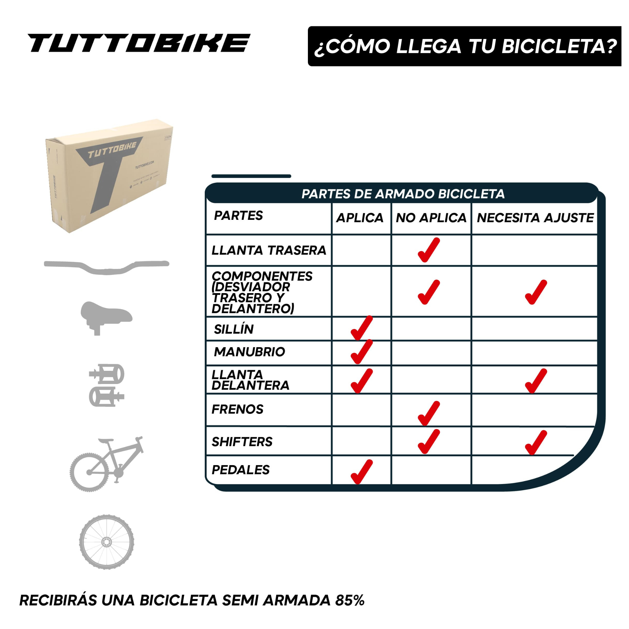 Bicicleta Montaña Rodada 26 18 Velocidades Monk StarBike 2.1 Blanco Rojo