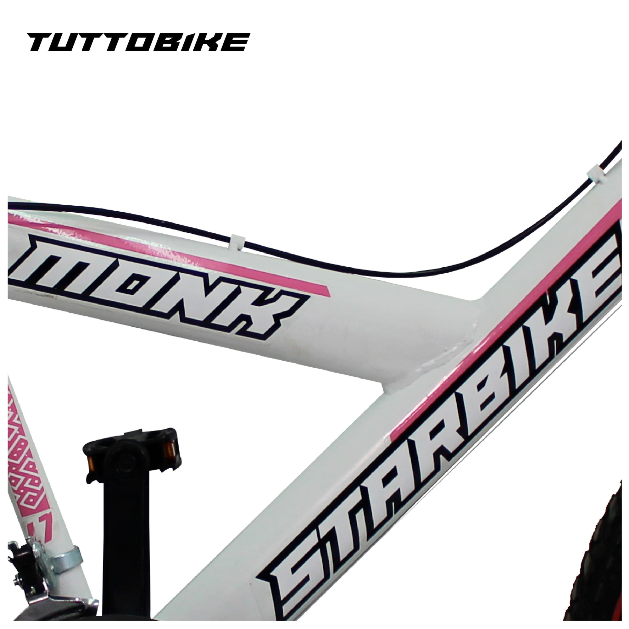 Bicicleta Montaña Rodada 26 18 Velocidades Monk StarBike 2.1 Blanco Rosa