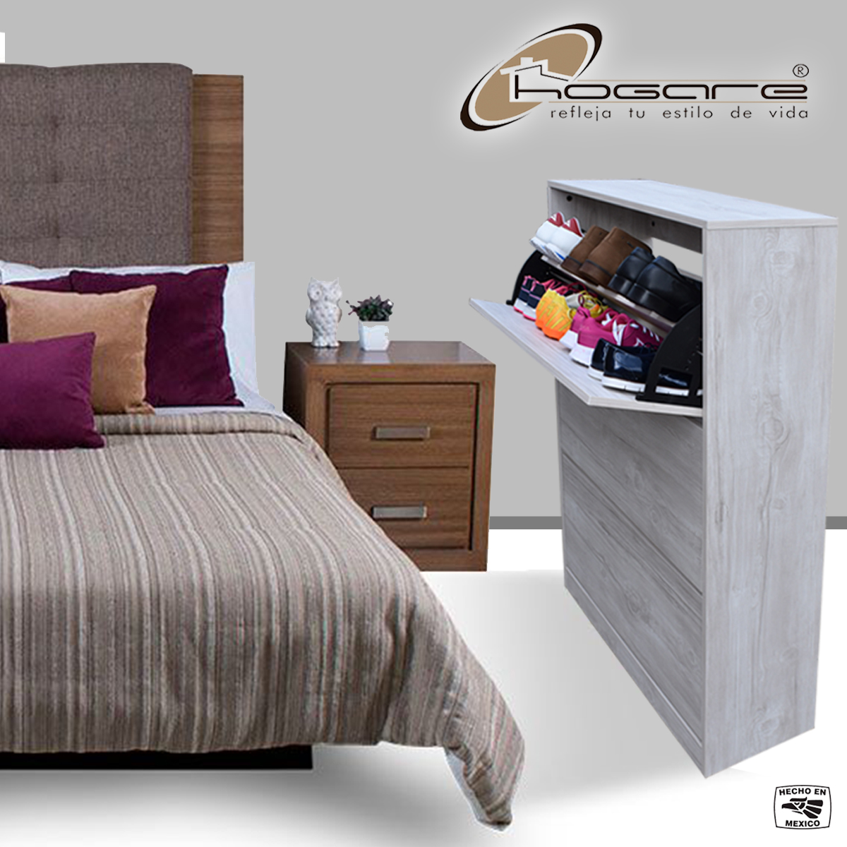 Organizador De Zapatos Hogare, mueble Zapatero Madera, Venecia Moderno y Elegante Blanco Nórdico