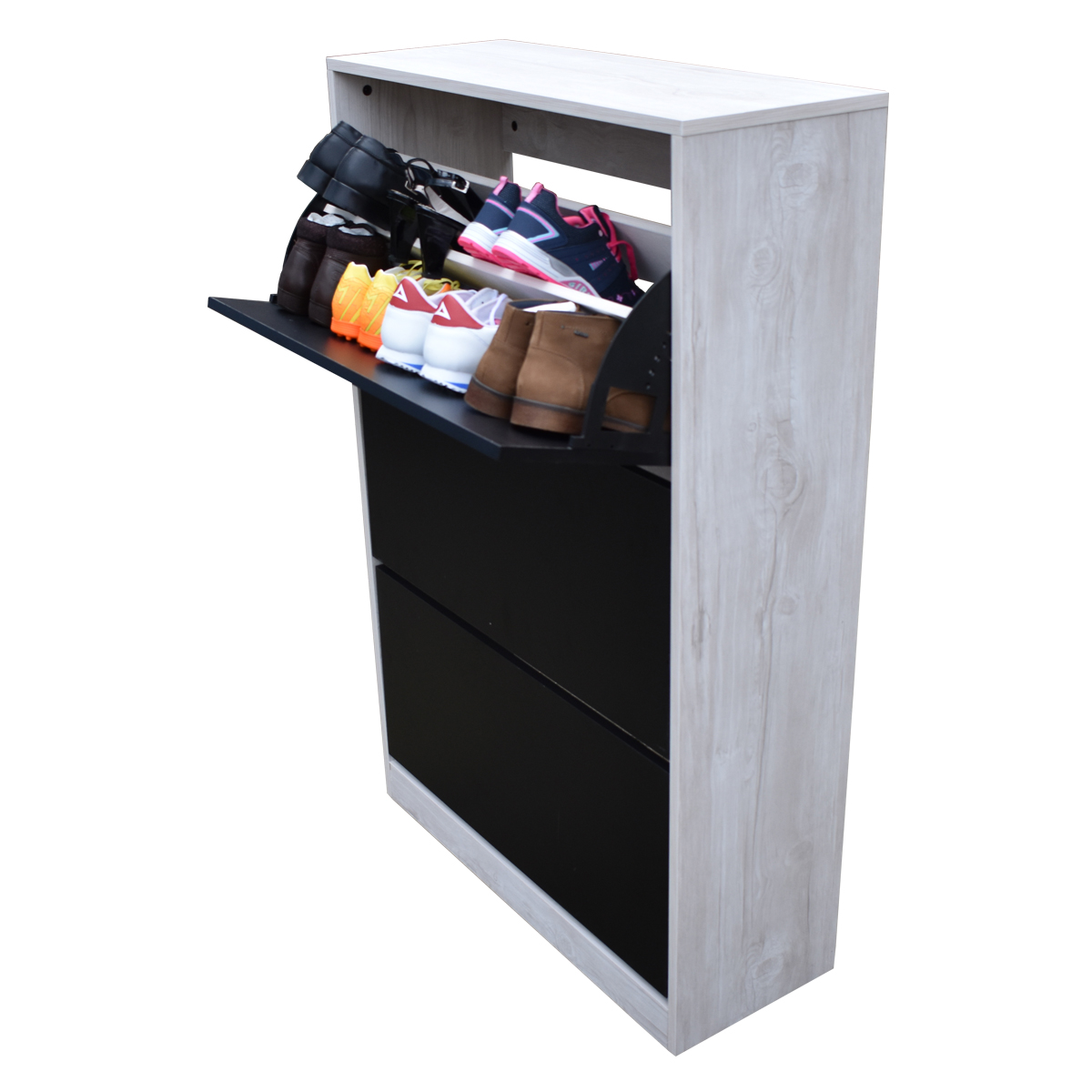 Organizador De Zapatos Hogare, Mueble Zapatero Madera, Venecia  Resistente y Practico Blanco Negro