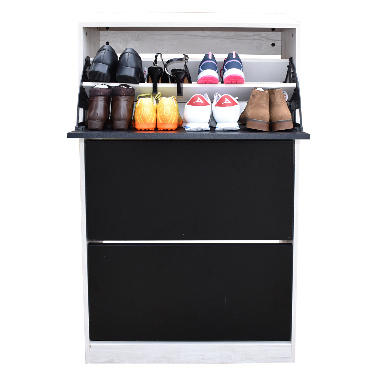 Organizador De Zapatos Hogare, Mueble Zapatero Madera, Venecia  Resistente y Practico Blanco Negro