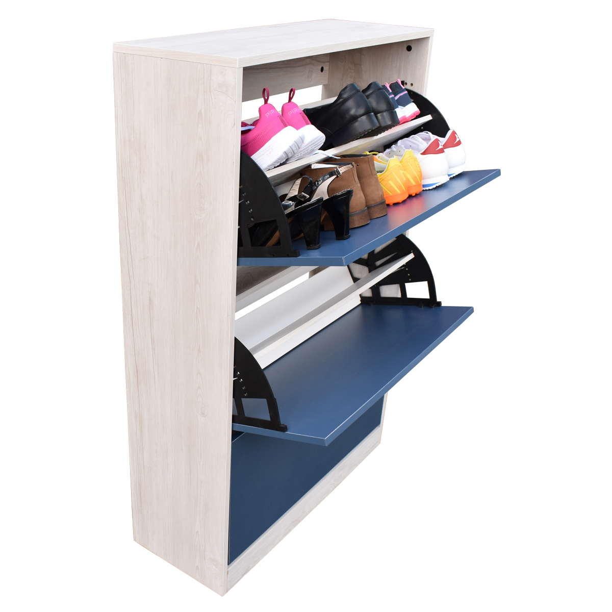 Organizador De Zapatos Hogare, Mueble Zapatero Madera, Venecia  Minimalista y Resistente Blanco Azul